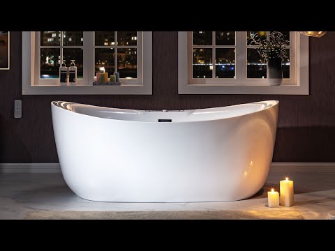 WOODBRIDGE BTS1611/B0034 71&quot; Whirlpool Water Jetted and Air Bubble Freestanding Bathtub