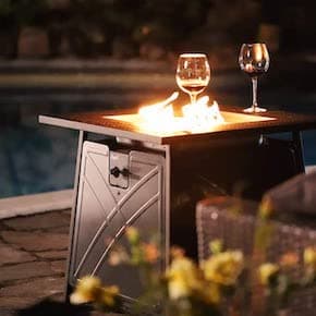 BALI OUTDOORS Square Fire Pit Table