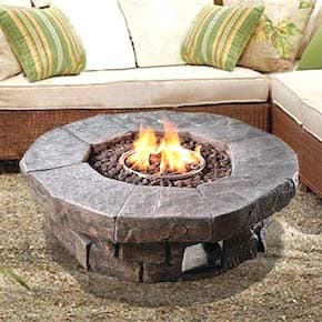 Peaktop Round Propane Gas Fire Pit Table 