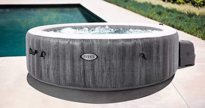  Intex PureSpa Greywood Tub by Pool 