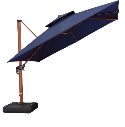 Wooden pole Cantilever Umbrella